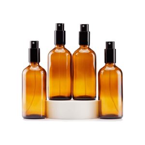Empty Clear <b>Amber</b> 10ml 30ml 50ml Essential Oil Oral Liquid Glass <b>Bottle</b> Aluminum Screw Cap Mini Refillable Screen Printing - Product Image 1