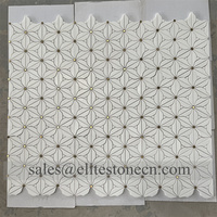 Carreaux muraux en mosaïque modernes de style européen à motif de fleurs marbrées, autocollants pour la décoration de la maison