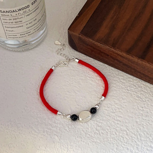 S925 Sterling Silver Braided Red Rope <b>Bracelet</b> For Women Simple <b>Adjustable</b> Jewelry Gift For Zodiac Year Personalized Accessories - Product Image 3
