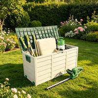 Boîte de rangement en résine de 75 gallons avec roulettes, coffre de rangement extérieur résistant aux intempéries et aux UV, conteneur verrouillable pour patio et jardin
