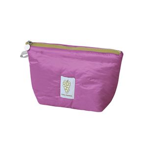 Berry Red Nylon imperméable espace coton sac cosmétique étiquette de haute qualité couture logo 8 pouces - Product Image 1