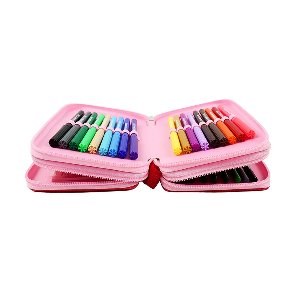Spot Supplies Cute Pencil Case Schule Wasserdicht PU Teenage Big Capacity Blue Pink Pencil Case