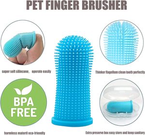 แปรงสีฟันซิลิโคน 360 องศาสำหรับสุนัขและแมว แปรงทำความสะอาดขนสัตว์เลี้ยงแบบนุ่ม แปรงสีฟันนิ้วซิลิโคนสำหรับสัตว์เลี้ยง - Product Image 2