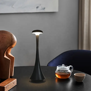 Lampe de table LED sans fil à commande tactile moderne, batterie rechargeable intégrée, abat-jour conique, lumière décorative pour chambre à coucher - Product Image 5
