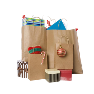 Sac en papier kraft brun biodégradable personnalisé avec logo imprimé, prix d'usine, pour emballage de restauration rapide, épicerie et vente au détail à emporter - Product Image 5