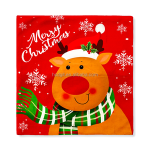 <strong>Personalized</strong> Customization Square Christmas Cartoon Deer Design 100% Polyester Washable Zipper Closure 45x45cm/Custom <strong>Cushion</strong> - Product Image 1