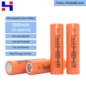 Batería de Litio LFP 18650 de 2000 mAh y 3.2 V, Celda Cilíndrica de Iones de Litio de Baja Autodescarga para Herramientas Eléctricas y <span class=keywords><strong>Electrodomésticos</strong></span> - Product Image 1