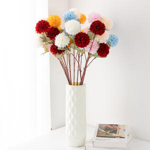 Boules de Ciboulette Simulées à Trois Têtes pour la Décoration de Scène de Mariage, Fleurs en Tissu de Soie pour la Décoration de la Maison - Product Image 1