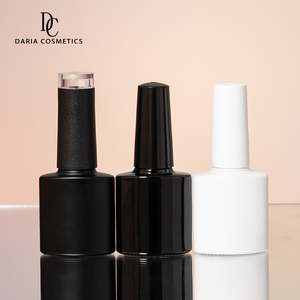 โลโก้ที่กําหนดเองขวดแก้วบรรจุภัณฑ์สีดําสีขาว 8ml ฐานเจลยาทาเล็บขวดเปล่าพร้อมฝาแปรง - Product Image 3