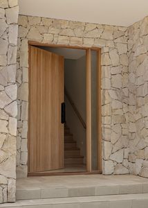 Porte coulissante en bois massif, porte en bois pour balcon et salon, isolation phonique, résistance à l'humidité, vente directe d'usine, porte d'entrée - Product Image 4