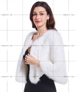 Women's Winter Faux Fox <b>Fur</b> Cape Coat Elegant Bridal <b>Stole</b> <b>Wedding</b> Party Shawl Soft Eco-Friendly One Size White Custom Color MAS - Product Image 5