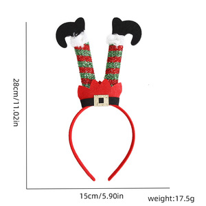 Diadema de Plástico Moderna con Diseño Navideño, Gorro de Elfo Decorativo, Accesorio para la Cabeza, para Niños y Adultos, Artículos para Fiestas, Diadema de Santa Claus - Product Image 6