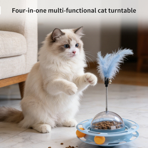 Bâton de chatouillage pour chat avec plume, baguette interactive avec un oscillateur et un disque rotatif pour chaton - Product Image 4