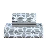 Ensemble de draps en microfibre brossée super douce à motif rayé et poches profondes