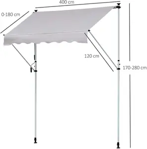 Toldo retráctil con abrazadera para exteriores, toldo retráctil para balcón, Patio, jardín, refugio, manual, venta al por mayor