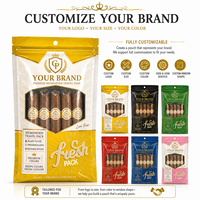 Pochette portable à fermeture éclair pour 5 cigares, étanche à l'humidité, avec couche hydratante pour feuilles de tabac, emballage plastique CPP mm