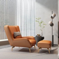 Chaise longue de relaxation inclinable pour petit appartement, design nordique, dossier fiable, en métal et mousse haute élasticité, idéale pour hôtel