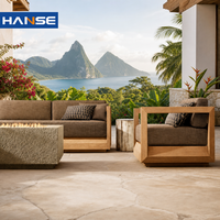 Ensemble de canapés modernes en teck pour extérieur, faible MOQ, 3 places, pour villa de plage, terrasse, hôtel, mobilier de cour, canapé de jardin