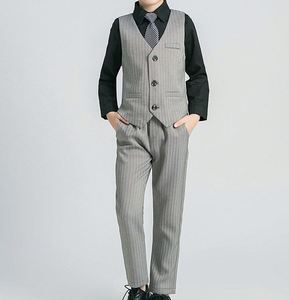 Costume de mariage pour garçons, ensemble 4 pièces formel (blazer, gilet, pantalon, cravate) pour photographie, anniversaire, cérémonie, smoking, déguisement - Product Image 4