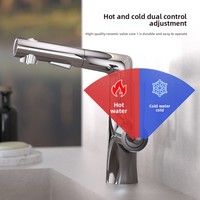 Robinet mitigeur en laiton pour lavabo, robinet extractible tout en cuivre réglable nickel brossé, lavabo rotatif, salle de bain domestique