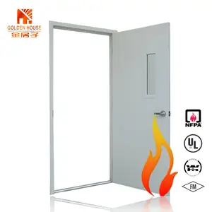 वाणिज्यिक धातु इस्पात दरवाजा 1 घंटा 60 मिनट 3x7 इंच अमेरिका मानक अग्नि रेटेड धातु इस्पात दरवाजा