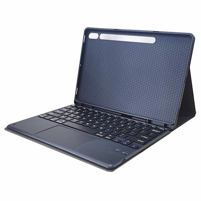 Detachable BT Wireless Keyboard Case for Samsung Galaxy Tab S7 FE T730 with Touch Pad Function Magnetic Built in