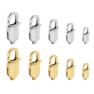 Hebilla de Anillo en D de Acero Inoxidable, Chapada en Oro, Ovalada, para Fabricación de Joyería DIY, Cierre de Langosta de Acero 316, 5 Tamaños - Product Image 1