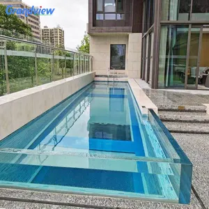 Panneau en plexiglas sans fin clair hors sol de 100 mm d'épaisseur personnalisé pour piscine en acrylique
