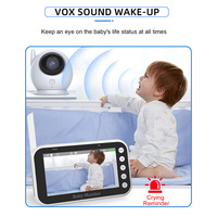 Monitor para Bebés Wistino de 3MP con Pantalla de 4.3 Pulgadas, Visión Nocturna Infrarroja Inalámbrica, Audio Bidireccional, Cámara Inteligente WiFi para Bebés
