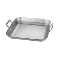 Assiette carrée rétro Harmony, plate et peu profonde, pour usage commercial, créative, pour collations, à fond plat, compatible micro-ondes, motif uni, plateau ancien, en acier inoxydable durable