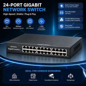 Switch Gigabit de 24 Puertos para Montaje en Rack, 10/100/1000Mbps, Full Duplex, Diseño sin Ventilador, Plug and Play, Sin Gestión - Product Image 2