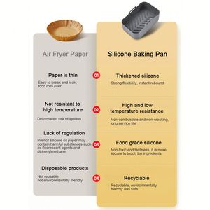 Recipiente de Silicona Rectangular Reutilizable para Freidora de Aire, Apto para Alimentos, Revestimiento de Cesta de Silicona para Freidora de Aire, Bandeja de Silicona para Hornear para Ninja Dual - Product Image 5
