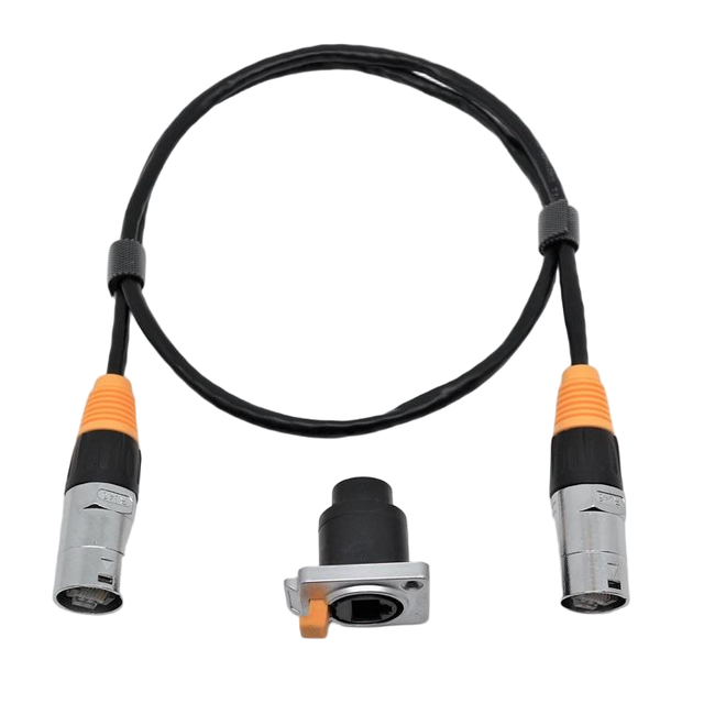 1m High-Definition LED Splicing Screen Signal RJ45 Network Cable with XLR Male Housing IP68 Outdoor Waterproof