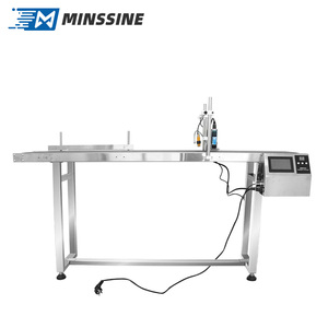 Impresora de inyección de tinta industrial térmica TIJ, utilizada para la impresión por lotes de códigos QR Fechas Máquina de codificación de código de barras con transportador - Product Image 4