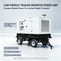 Groupe électrogène diesel mobile sur remorque 200 kVA 250 kVA triphasé