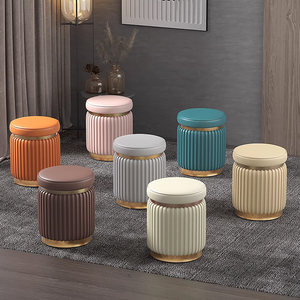 เก้าอี้สตูลบุนวมเนื้อนุ่มแบบนอร์ดิกหรูหราน้ำหนักเบาม้านั่งสำหรับตกแต่งห้องนอนเก้าอี้สำหรับห้องนั่งเล่นร้านเสริมสวย - Product Image 1