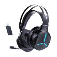 Casque Gaming Honcam PS4 PS5 BT avec Micro Sans Fil, Lumières RGB, Faible Latence 20ms