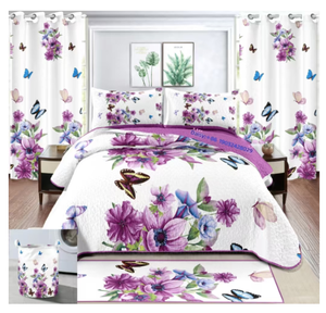 Juego de cama de 8 piezas para <span class=keywords><strong>3</strong></span> <span class=keywords><strong>personas</strong></span> con cortinas a juego set di biancheria da letto set 8 pezzi copriletto king size set di cotone - Product Image 1