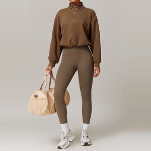 سترة رياضية نسائية ضيقة من أعلى محصول اليوغا مع معطف رياضي سترة رياضية للتمرين - Product Image 1