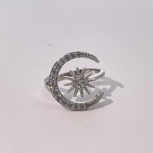 Tianyu Gems Dreamy Moon Star Zircon <b>Copper</b> Ring Women's Celestial Statement Fashion Accessory - Product Image 1