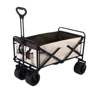 Portable Stainless Steel Folding Cart for Outdoor <b>Camping</b> Modern Design Vehicle Picnic <b>Trolley</b> Practical Stall Tools Park Use - Product Image 1