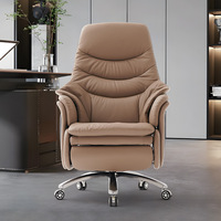 Chaise de bureau confortable pour le travail sédentaire, chaise de bureau électrique intelligente en cuir, inclinable, massage, design luxueux, base cinq étoiles