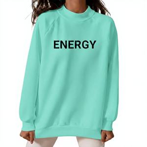 Sudadera Oversize de Cuello Alto para Mujer, Estilo Urbano Limpio, Holgada e Informal para Invierno, con Logo Frontal para un Uso Cómodo - Product Image 1