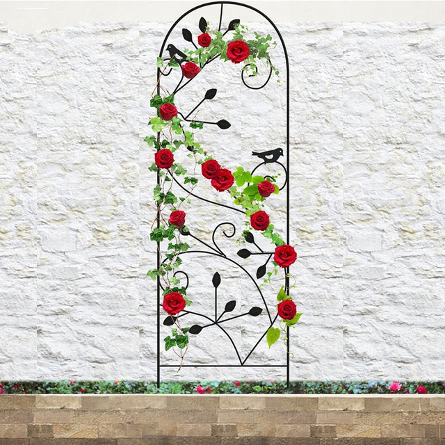 Metal Garden Trellis Outdoor Climbing Plants Bird Garden Decorative Fence Vines Plant Support Stake Trellis
