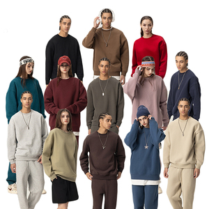 350G girocollo a coste <span class=keywords><strong>felpa</strong></span> Oversize con <span class=keywords><strong>cappuccio</strong></span> Unisex Design personalizzato peso massimo uomo Pullover <span class=keywords><strong>felpa</strong></span> <span class=keywords><strong>senza</strong></span> <span class=keywords><strong>cappuccio</strong></span> - Product Image 3