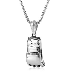 Yunnique – pendentif gant de boxe en acier inoxydable pour hommes, collier de style Punk, design géométrique, bijoux à la mode - Product Image 4