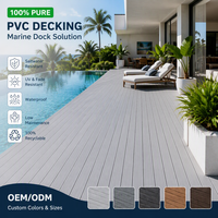 Planche de terrasse en PVC pur antidérapante à clipser, design grain de bois moderne, 18 mm, imperméable, pour extérieur, terrasse, jardin, parc