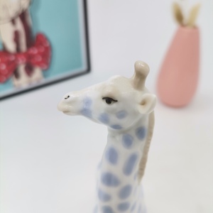 หุ่นเซรามิกลายจุดสีขาวและสีฟ้า,ตุ๊กตายีราฟรูปปั้นศิลปะสำหรับตกแต่งบ้านและสำนักงานเดสก์ท็อปของขวัญปี2022 - Product Image 5