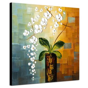 Dipinto a Olio 3D <span class=keywords><strong>su</strong></span> Tela Semi-Dipinto a Mano con Fiori, Decorazione Murale Elegante per Soggiorno, Opera d'Arte Moderna - Product Image 6