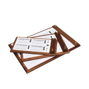 Soporte de menú A4 de madera de nogal macizo, tarjeta de exhibición de madera contrachapada económica de 220V, escritorio económico, composición tipográfica, suministros para restaurante de Hotel - Product Image 1